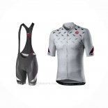 2021 Ropa Ciclismo Castelli Gris Blanco Mangas Corta y Culotte Corto (5)